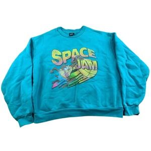 Madhappy Sweatshirt Men S Space Jam Taz Crewneck Teal‎ 100% Cotton Looney Tunes